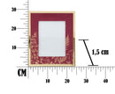 Cornice Glam 24x1,5x29 cm in Ferro MDF e Vetro Bordeaux e Oro-8