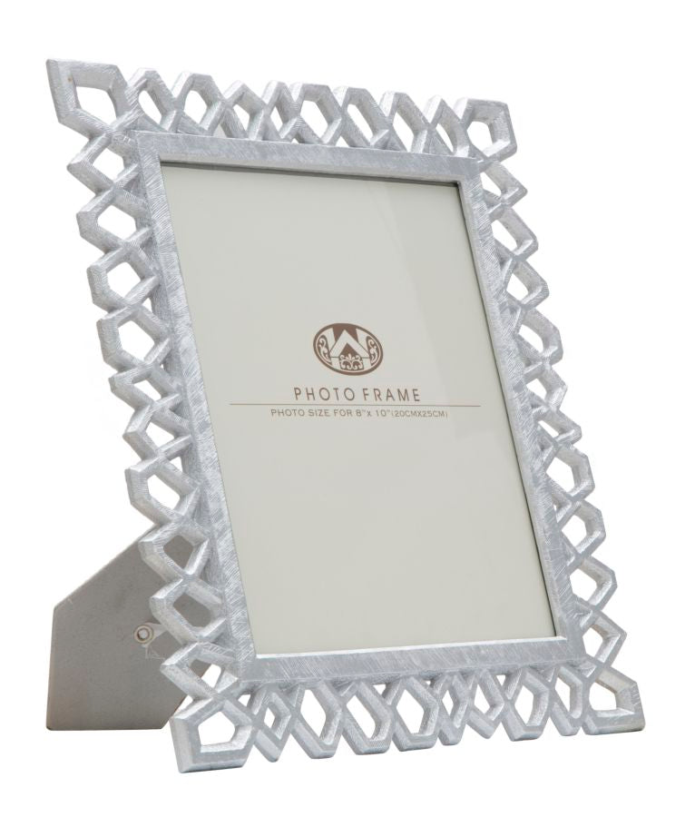 Cornice Classic 29,8x1,8x34,8 cm in Poliresina e Vetro Argento-1