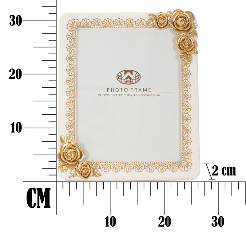 Cornice Rose Twat 26x2x31 cm in Poliresina e Vetro Crema e Oro-6