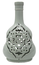 Vaso Carving Bianco 21,5x14x35,5 cm Porcellana Azzurro-1