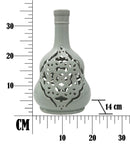 Vaso Carving Bianco 21,5x14x35,5 cm Porcellana Azzurro-5