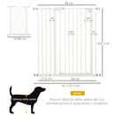 Cancelletto di Sicurezza per Cani 86x104,1 cm in Metallo e Plastica Bianco-3