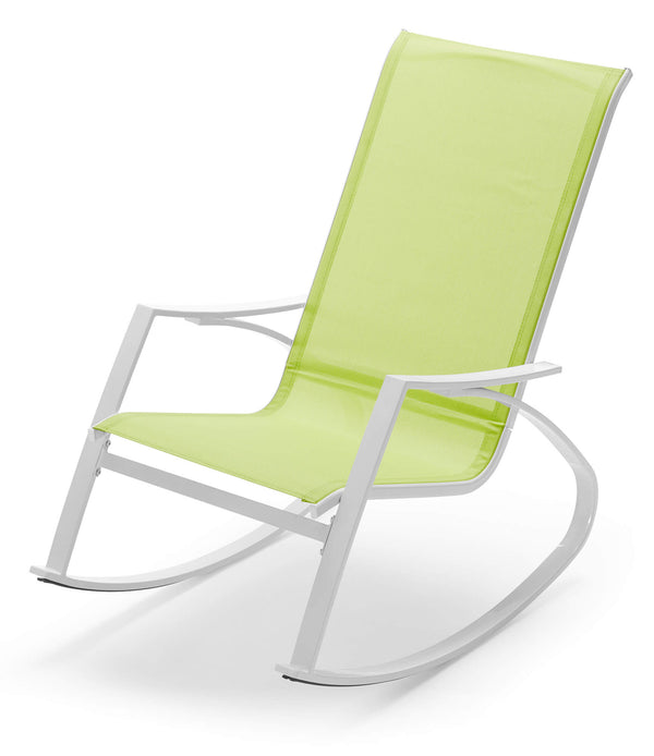 online Poltrona Dondolo da Giardino 99x60,5x97 cm in Acciaio e Textilene Lime