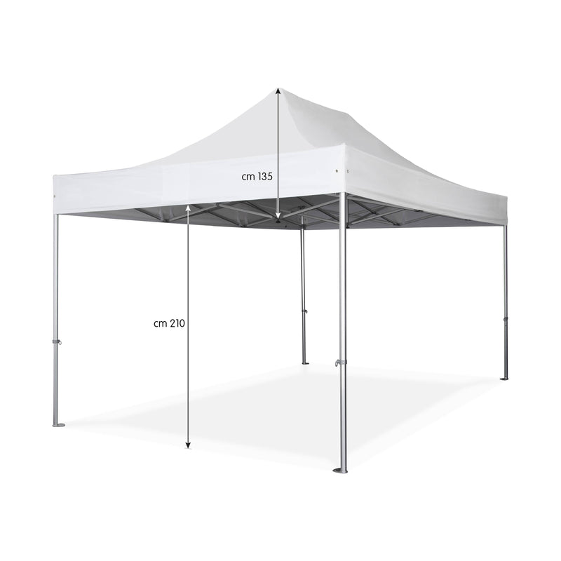 Gazebo da Giardino 3x4,5m in Alluminio e Poliestere Bianco-2