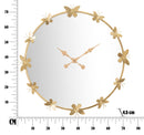 Orologio Glam Butterfly Ø75x4,5 Specchio Ø64 cm in Ferro Oro-6