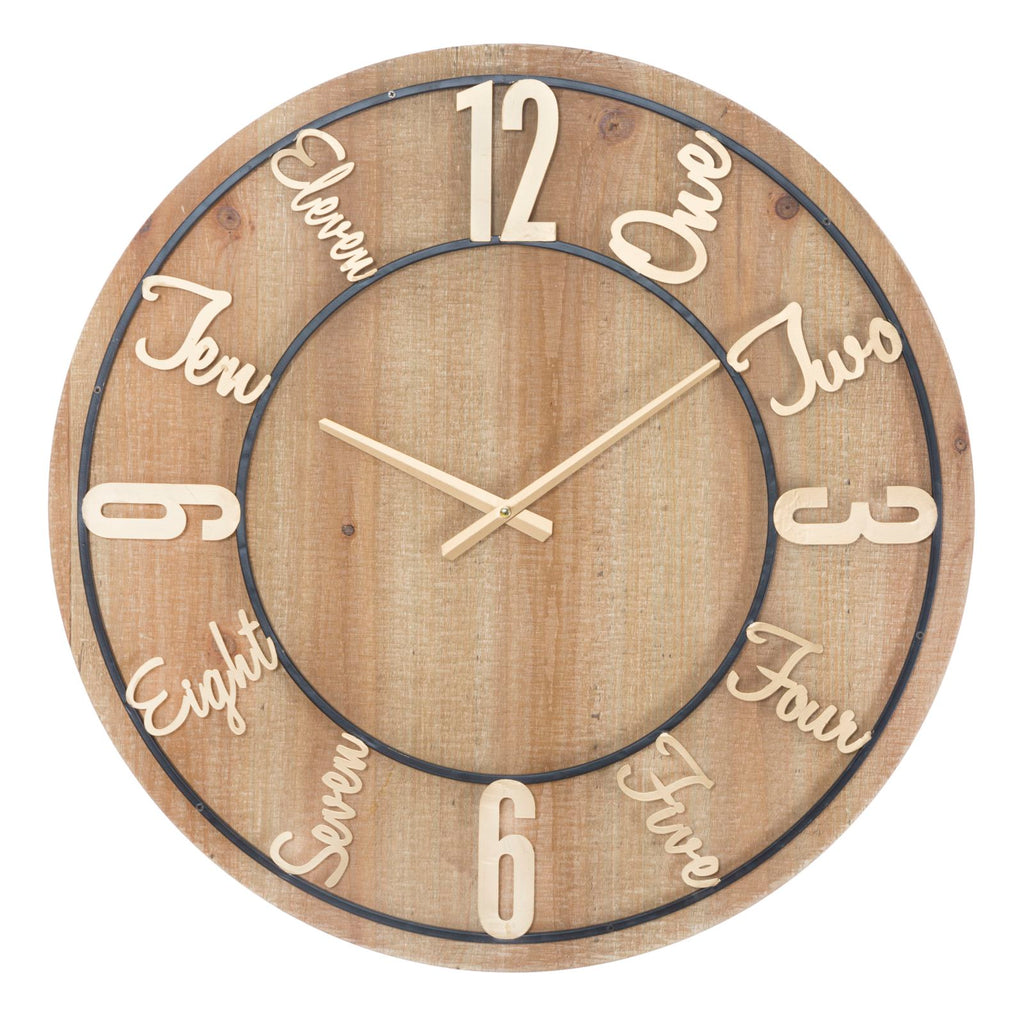 Orologio da Muro Wood Ø60x5 cm MDF e Ferro Oro e Nero – acquista su  Giordano Shop