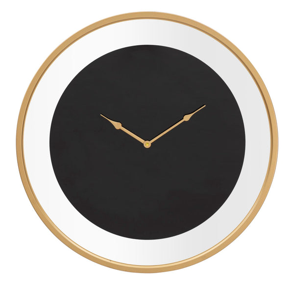 Orologio da Muro Fashion Ø60x5 cm in Ferro e Vetro Oro e Nero sconto