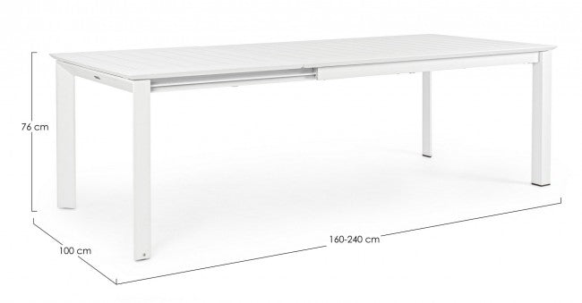 Tavolo Allungabile Konnor 160-240x100 cm Bian in Alluminio-3