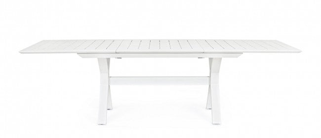 Tavolo Allungabile Kenyon 180-240x100 cm Bianco in Alluminio-4