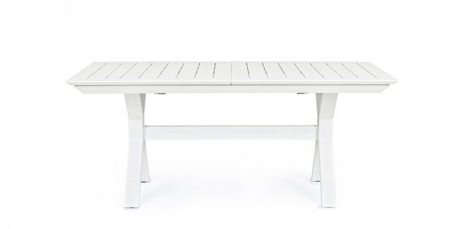 Tavolo Allungabile Kenyon 180-240x100 cm Bianco in Alluminio-5