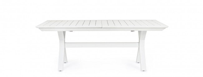 Tavolo Allungabile Kenyon 200-300x110 cm Bianco in Alluminio-5