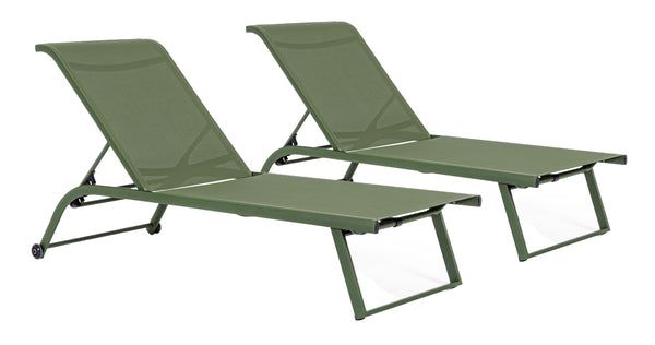 Set 2 Lettini Prendisole da Giardino con Ruote 70x182x91.5 cm  in Alluminio Taylor Herb acquista