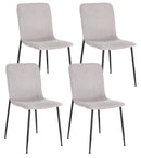 Set 4 Sedie 44x56x81 cm Rinas in Tessuto Grigio Chiaro-1