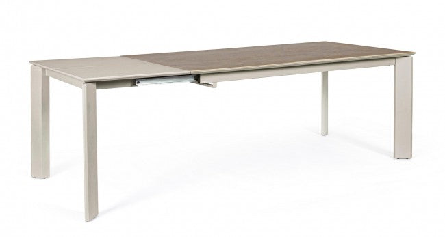 Tavolo Allungabile 160-220x90 cm Briva Grigio-Tortora in Acciaio-1