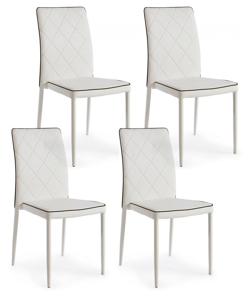 Set 4 Sedie Imbottite 43,5x53,5x92 cm Achille in Ecopelle Bianco – acquista  su Giordano Shop