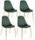 Set 4 Sedie Imbottite 48x55x85 cm Terry in Velluto Verde Scuro