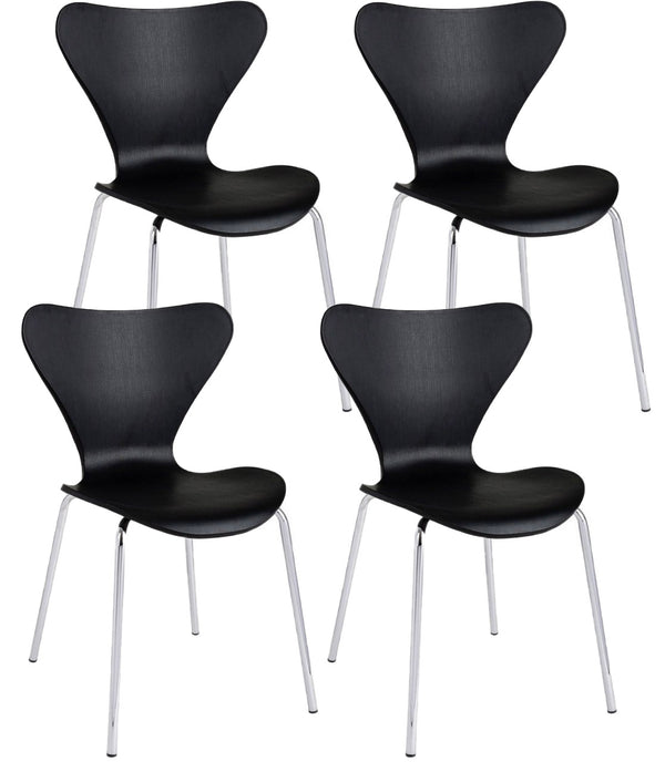 Set 4 Sedie 50x49,5x82 cm Tessa in Plastica Nero prezzo