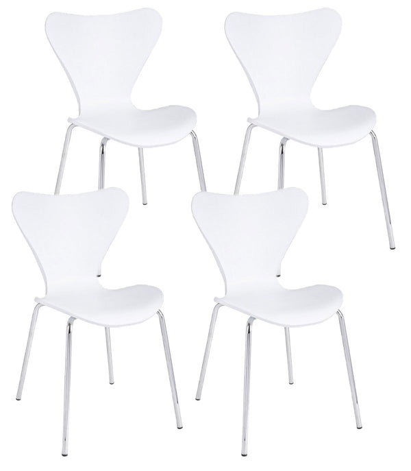 prezzo Set 4 Sedie 50x49,5x82 cm Tessa in Plastica Bianco