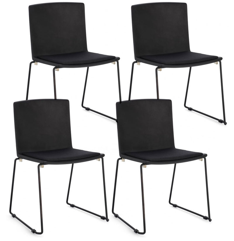 Set 4 Sedie 43,5x50x79 cm Giulia in Poliestere Nero e Nero – acquista su  Giordano Shop