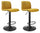 Set 2 Sgabelli Bar 41x46x86/107 cm in Poliestere Rafael Nero-Senape