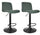 Set 2 Sgabelli Bar 41x46x86/107 cm in Poliestere Rafael Nero-Verde Scuro