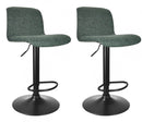 Set 2 Sgabelli Bar 41x46x86/107 cm in Poliestere Rafael Nero-Verde Scuro-1