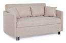 Divano Letto Clayton con Cuscini Beige-Bianco in Tessuto-1