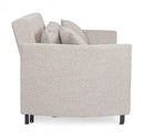 Divano Letto Clayton con Cuscini Beige-Bianco in Tessuto-3