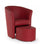 Poltrona con Pouf Rita in Similpelle Rosso