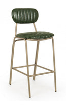 Sgabello Bar Addy Verde Scuro Imbottito in Similpelle-1