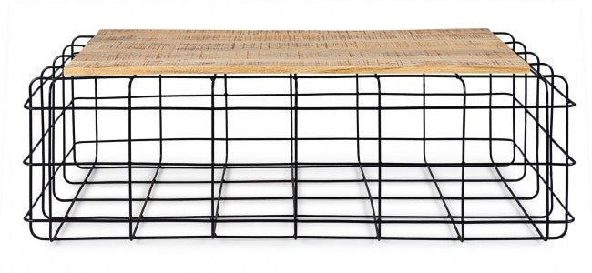 Tavolino Trellis Ret 110x65 in Acciaio-3