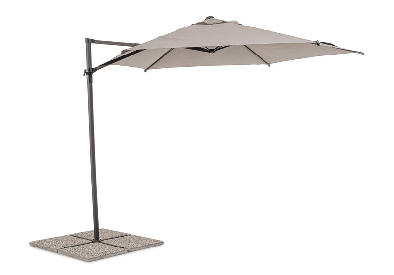 Ombrellone da Giardino Ø330x244 cm in Acciaio Rica Grigio-5