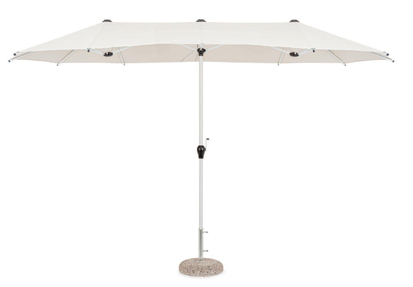 prezzo Ombrellone da Giardino 400x200x236 cm in Acciaio Brasil Bianco