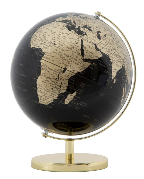 Mappamondo Oro Ø25x34 cm Plastica e Ferro Nero e Oro sconto