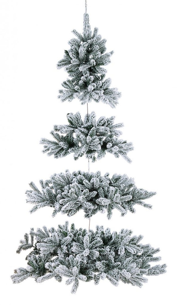 sconto Albero di Natale Artificiale Pendente Innevato Verde Varie Misure