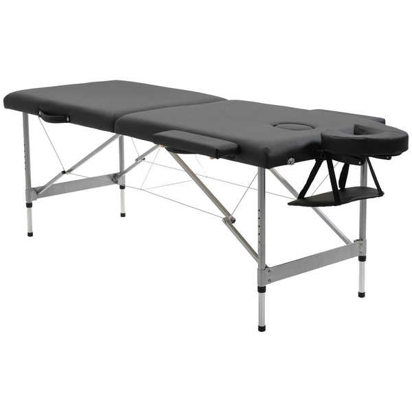 acquista Lettino Massaggi Portatile 186x71x62-83 cm in Similpelle Nero