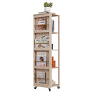 Libreria 4 Ripiani 40x40x150 cm con Rotelle in Legno Quercia-1