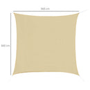 Tenda Vela da Giardino Quadrata 3,6x3,6 m  Beige-3