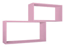 Set 2 Mensole Cubo da Parete Rettangolare in Fibra di Legno Bislungo Rosa Blush-1