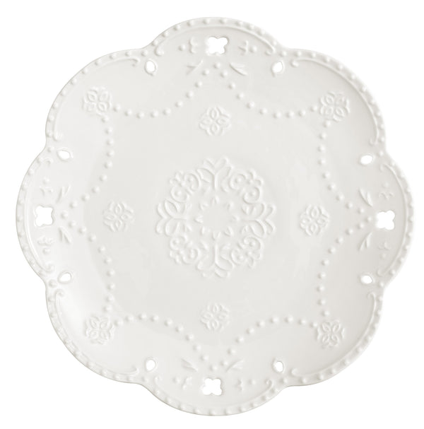 online Piatto Tondo Ø25,5 Traforato in Porcellana Kaleidos Charme Bianco