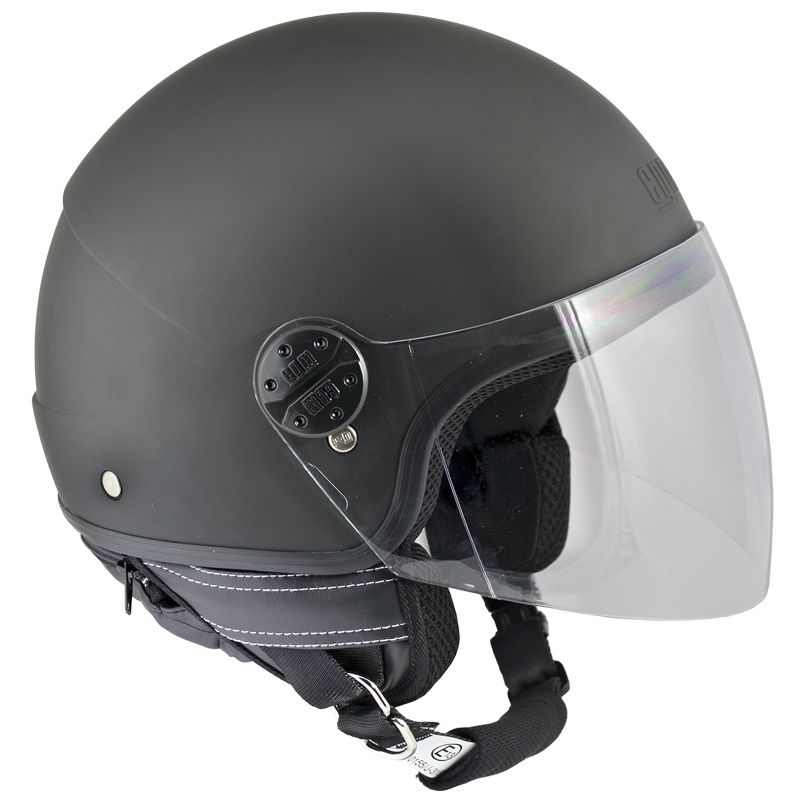 Casco Demi-Jet per Scooter Visiera Lunga CGM Nevada 101A Nero Opaco -1