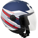 Casco Jet per Scooter Visiera Lunga CGM Manchester 107X Blu Opaco -1