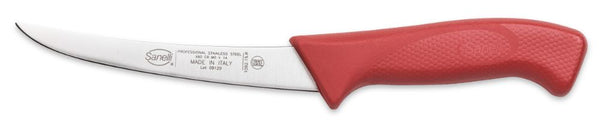 acquista Coltello per Disosso Curvo Stretto Lama 15 cm Manico Antiscivolo Sanelli Skin Rosso