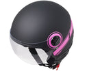 Casco Jet per Scooter Visiera Sagomata CGM Shiny 109S Fucsia Fluo Opaco -2