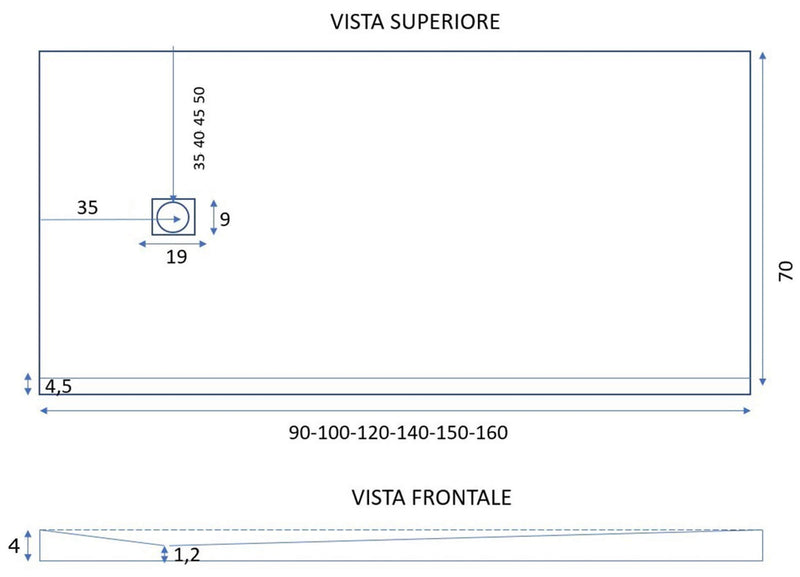 Piatto Doccia in Pietra Bonussi Armena Marrone Varie Misure-5