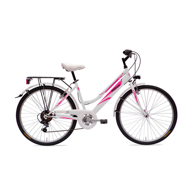 Bicicletta City Ragazza 24” 6 Velocità Grace Bianco o Ciclamino-2