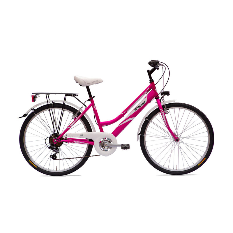 Bicicletta City Ragazza 24” 6 Velocità Grace Bianco o Ciclamino-3