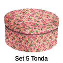 Set 5 Scatole cartone roselline tonda -1