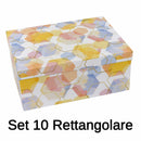 Set 10 Scatole cartone esagoni bianco rettangolare -1
