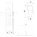 Cilindro Serratura per Porta 30+30 mm Leva Lunga 5 Chiavi Alluminio Nichel Satinato Emuca-2